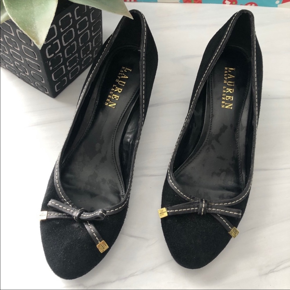 Lauren Ralph Lauren Black Wedge Pumps 😍🥰 Sz 10 - Picture 6 of 8